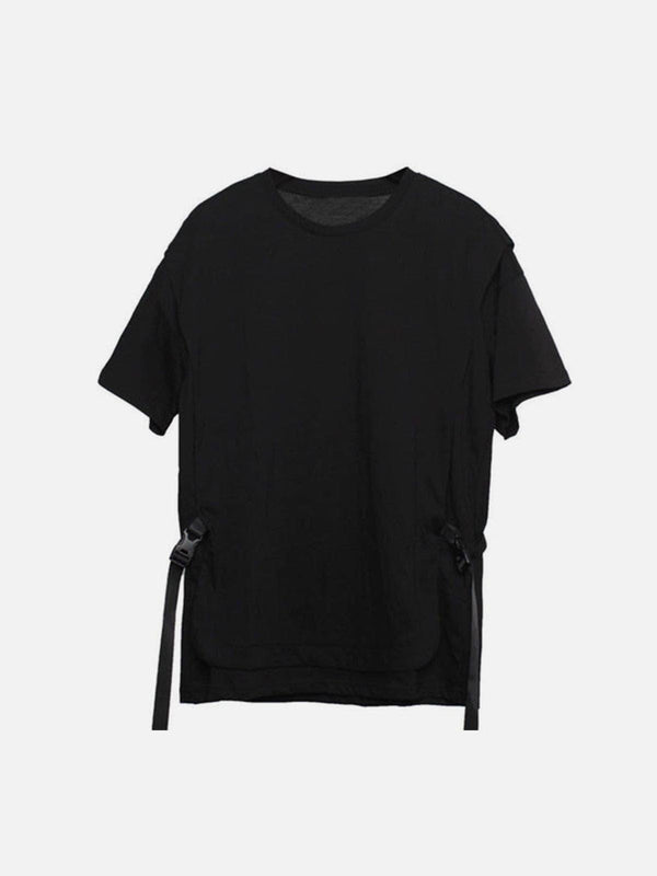 Fake Two-piece Buckle Streamer Tee