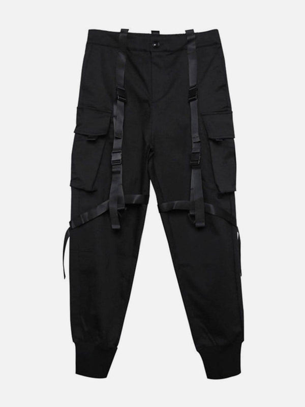 Dark Pockets Ribbons Cargo Pants