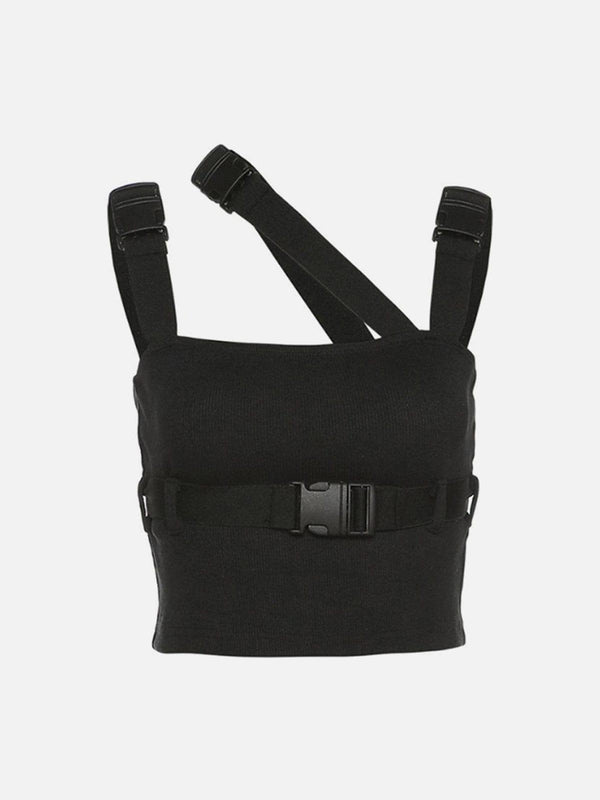 Short Sexy Schoolbag Buckle Suspender Vest