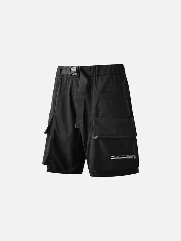 Combat Patchwork Pockets Nylon Shorts