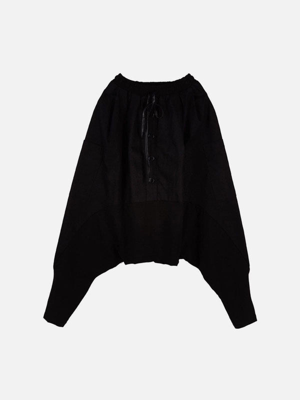 Dark Buttons Crotch Oversized Harem Pants