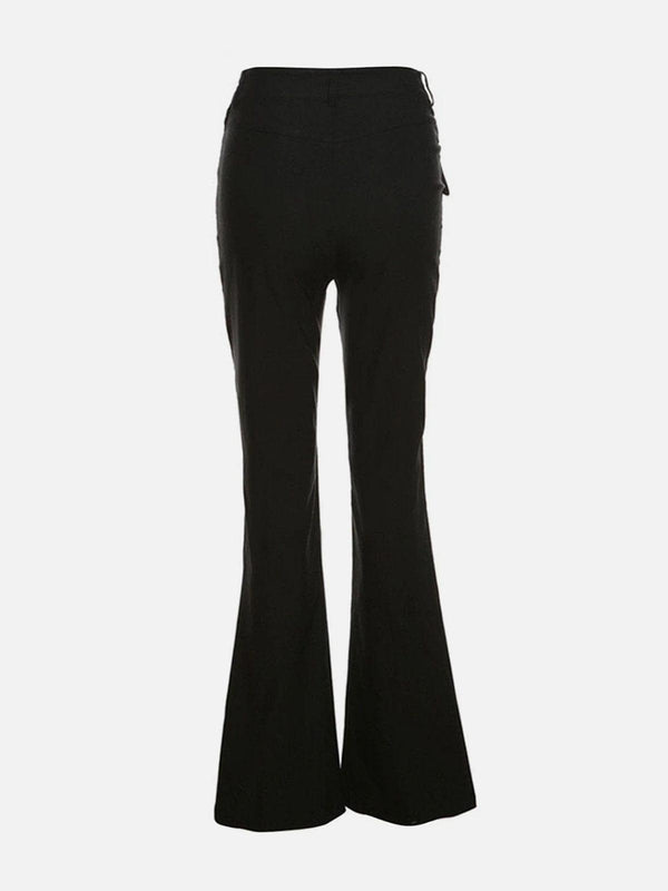 Low Waist Straps Flared Pants