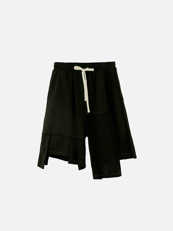 Dark Irregular Patchwork Cotton Shorts