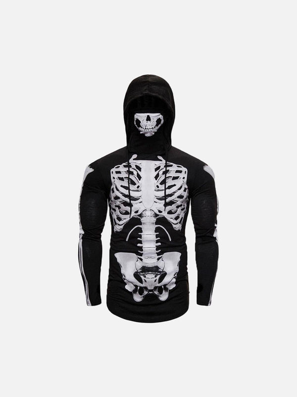 Ninja Skull Mask Print Hoodie