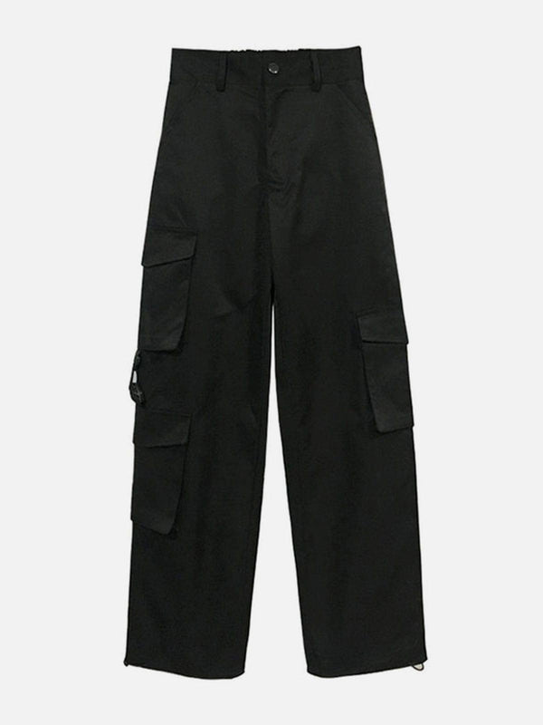 Black Personalized Belt Cargo Pants