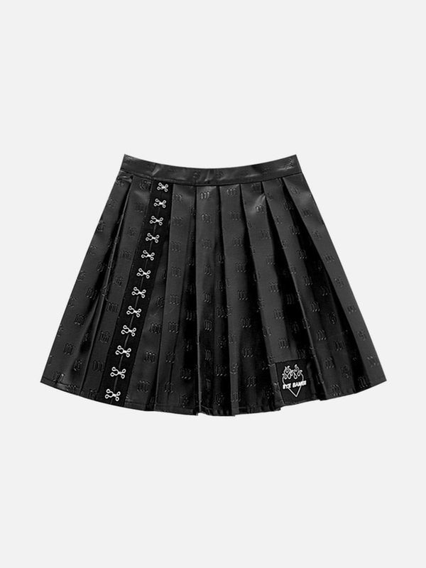 Punk Sanskrit Letters PU Skirt