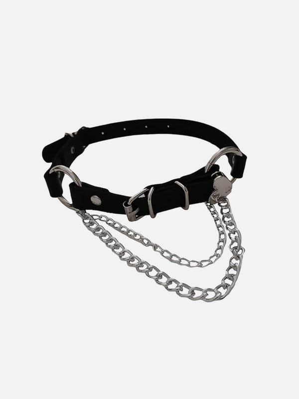 Dark Love Chain PU Clavicle Chain Collars