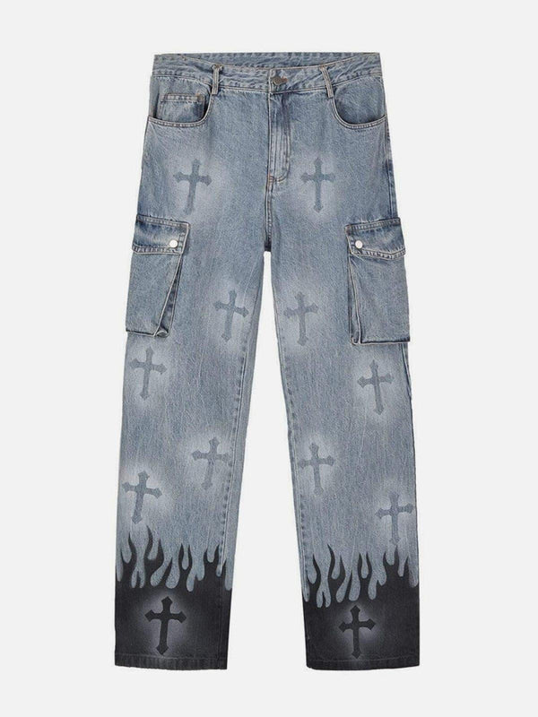 Anagoc Flame & Cross Vibe Jeans