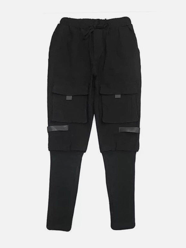 Dark Patchwork Pockets Cargo Pants