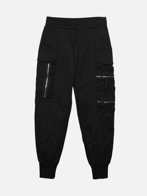 Dark Functional Personality Zipper Multi-pocket Cargo Pants