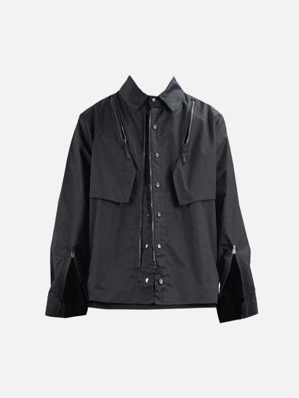 Multi-shape Zipper Buttons Jacket