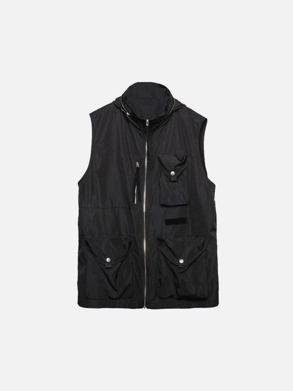 Multi Pockets Detachable Hat Tactical Vest