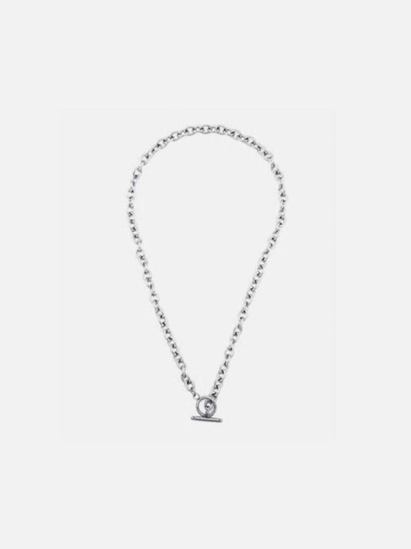 Punk Thick Chain Hollow OT Buckle Necklace