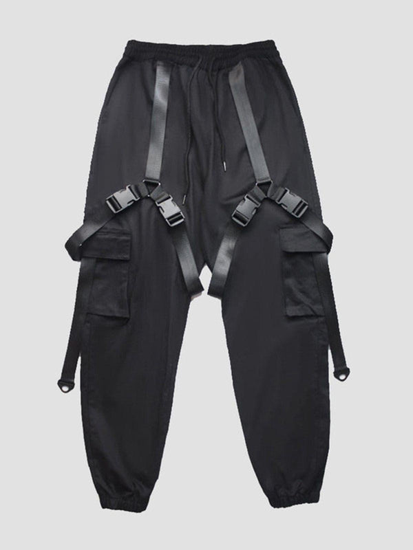 Combat Techwear Ribbons Buckle Cargo Pants