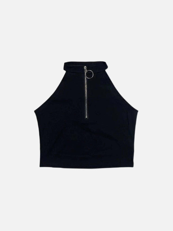 Dark Half Zip Slim Vest