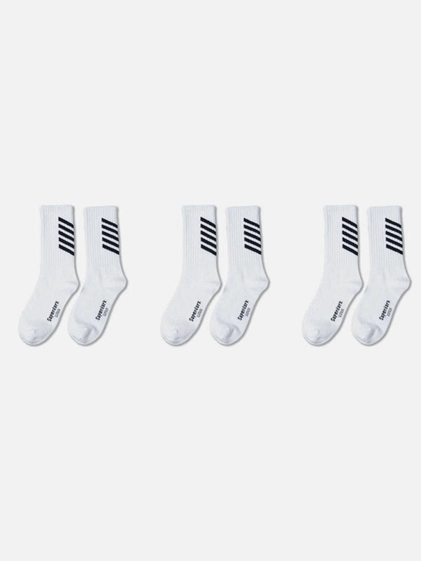 Striped Skateboard Socks 3PCS