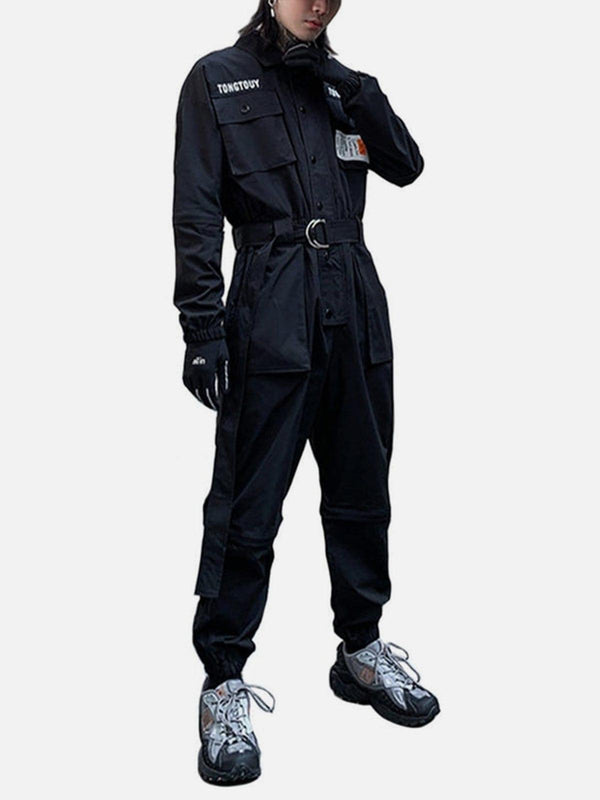 Function Removable Label Cargo Jumpsuit