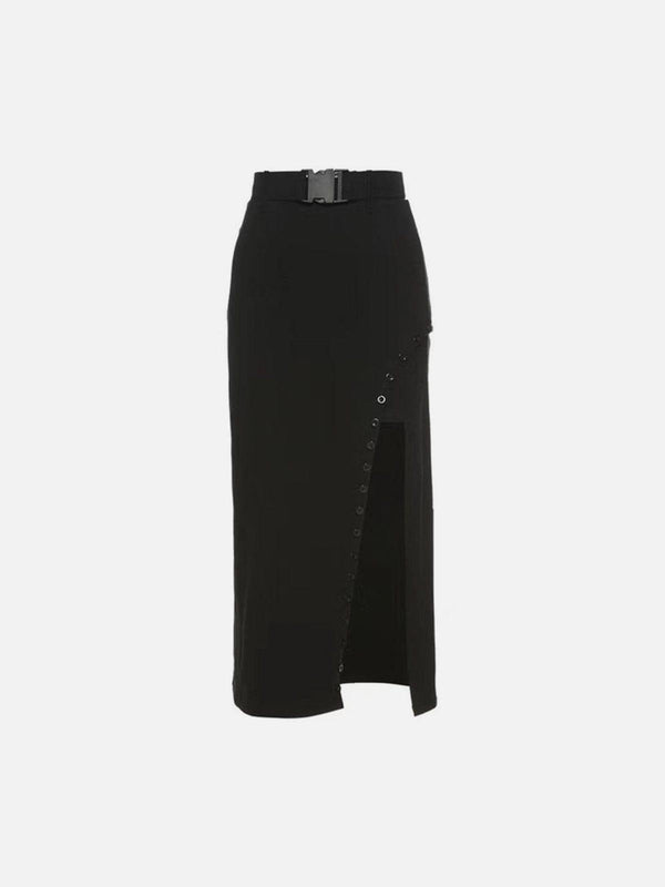 Buttons Buckle Belt Skirt