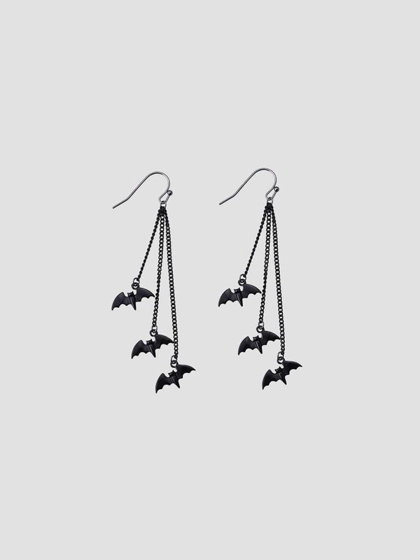 Punk Vintage Chain Bat Earrings