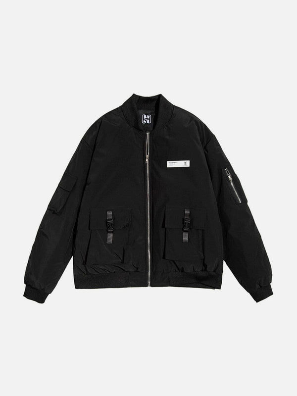 Functional Labeling Bomber Jacket