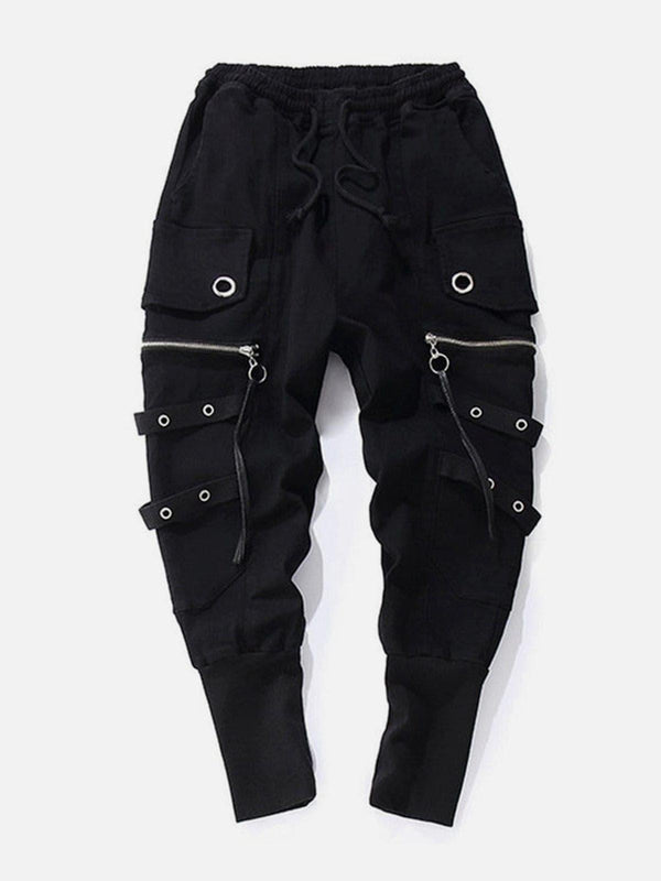 Zipper Multi Pockets Harem Pants