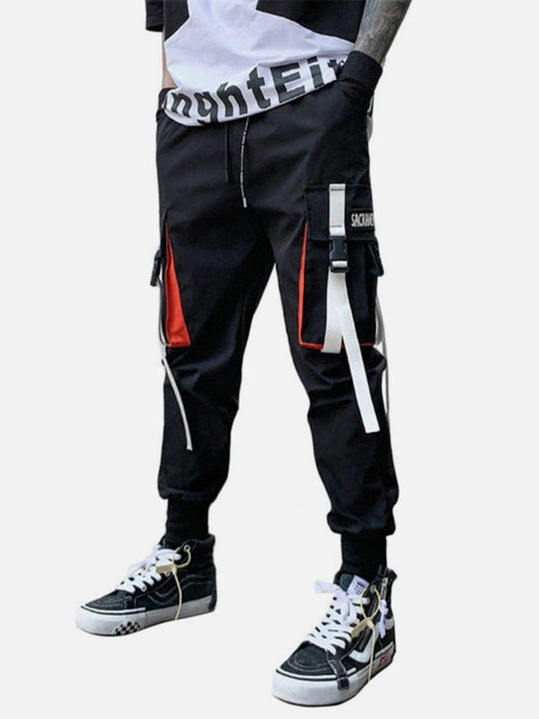 Techwear Patchwork Ribbons Cargo Pants