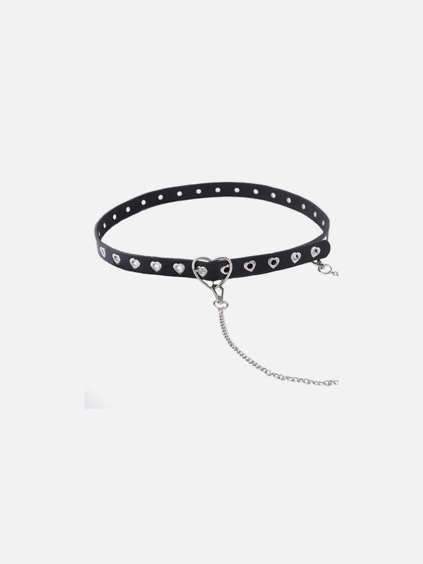 Punk Love Heart Hollow Out Chain Belt