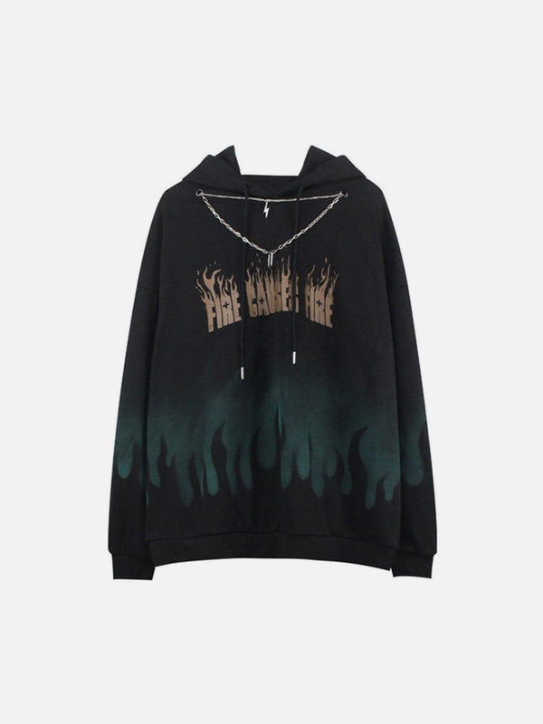 Gradient Flame Print Hoodie