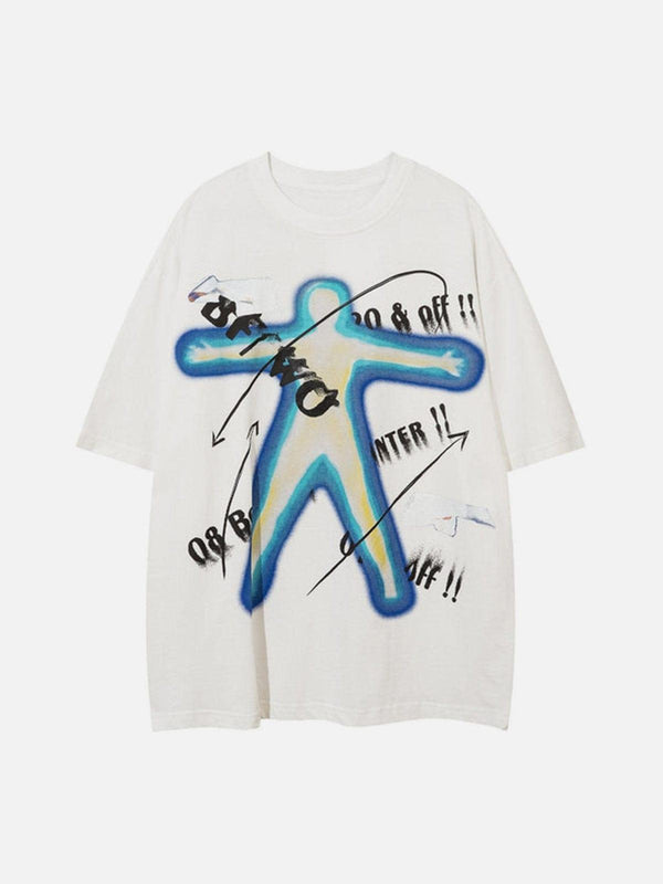 Neon Portrait Graffiti Cotton Graphic Tee