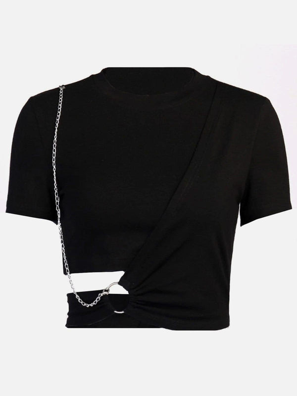 Irregular Chain Short Sleeve T Shirt