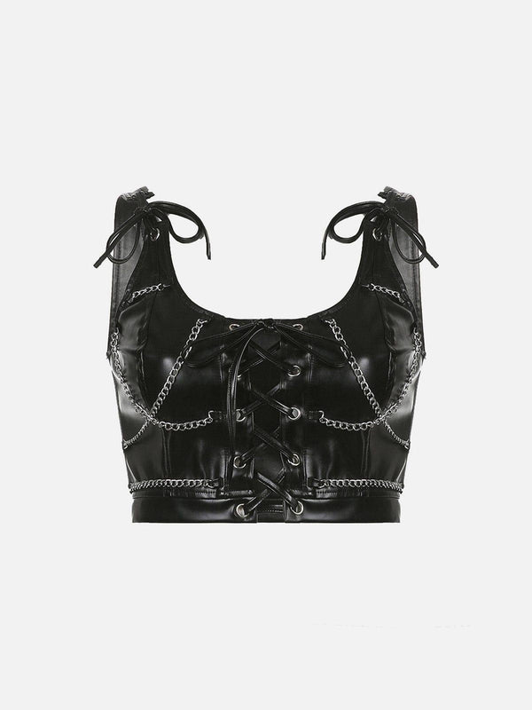 Gothic Chain Straps Hollowout Vest