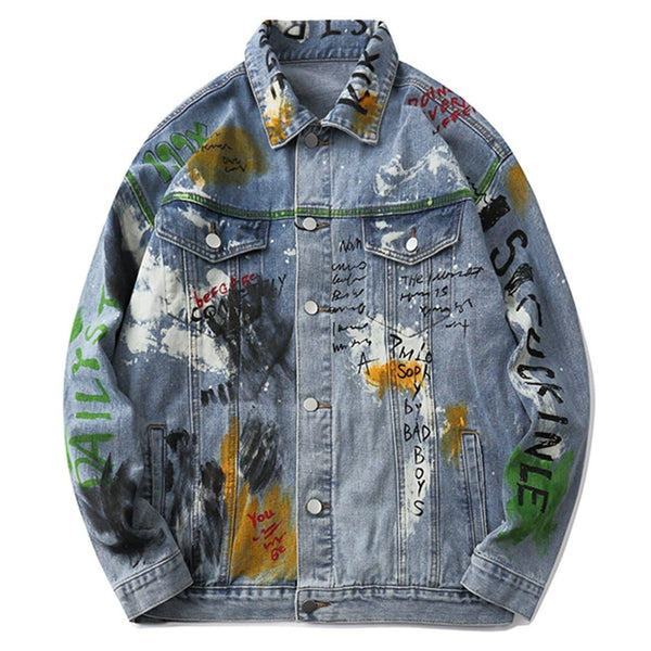 Spray Paint Graffiti Denim Jacket