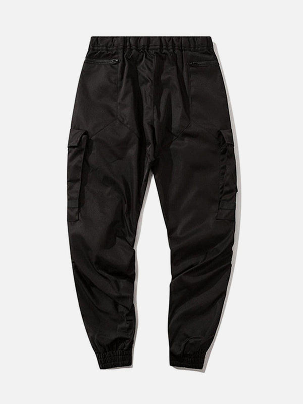 Techwear Ribbons Elastic Pleated Cargo Pants