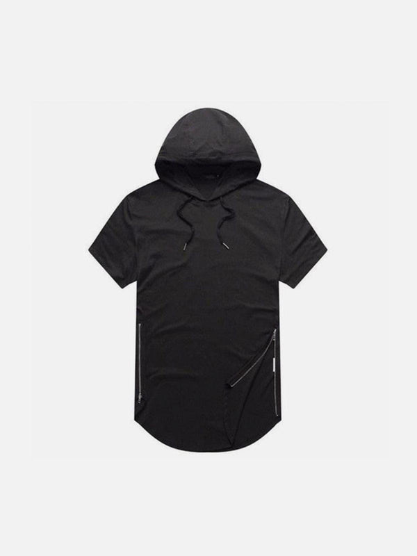 Function Side Zipper Hooded Tee