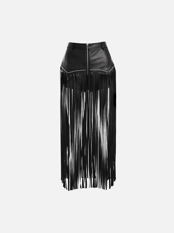 Rivet Chain Tassel Skirt