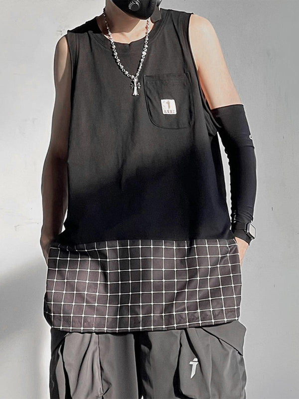 Patchwork Bottom Plaid Vest