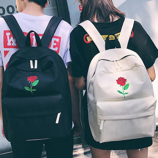 Rose Embroidery Backpack