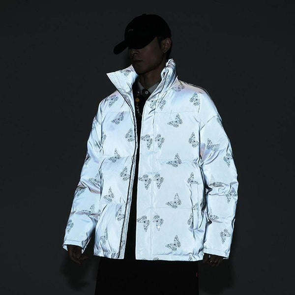 Butterfly Reflective Winter Puffer Jacket