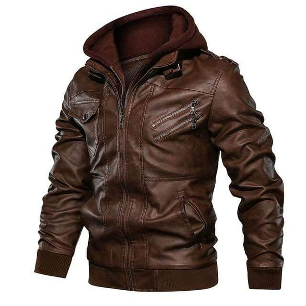 Hooded Leather Jacket