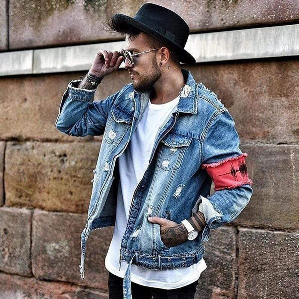 Red Band Denim Jacket