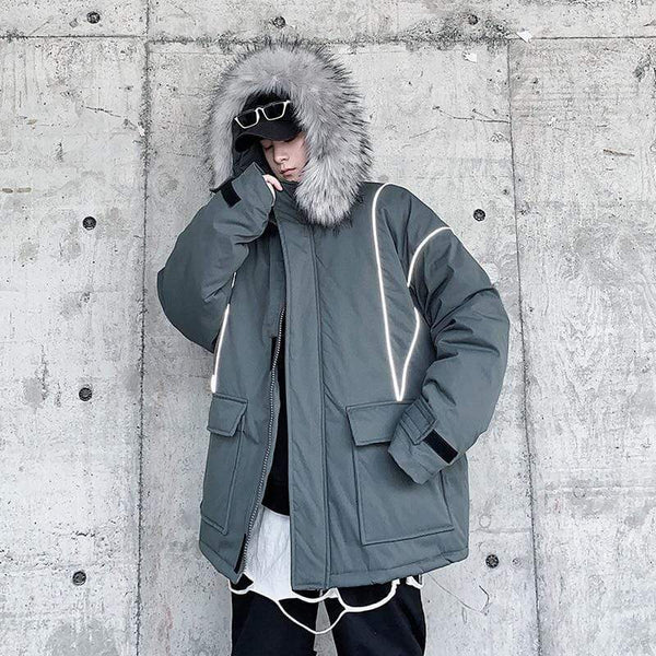 Reflective Stripe Winter Parka