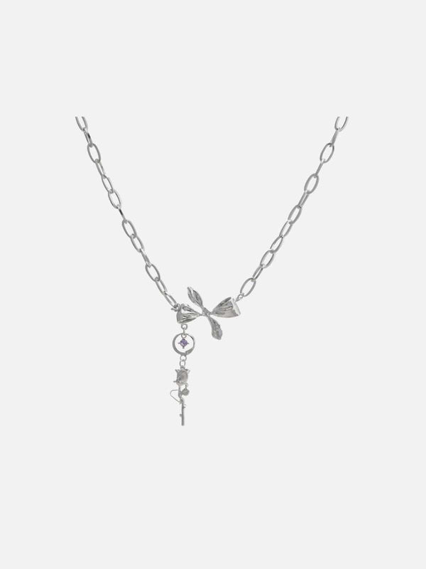 Rose Bow Necklace