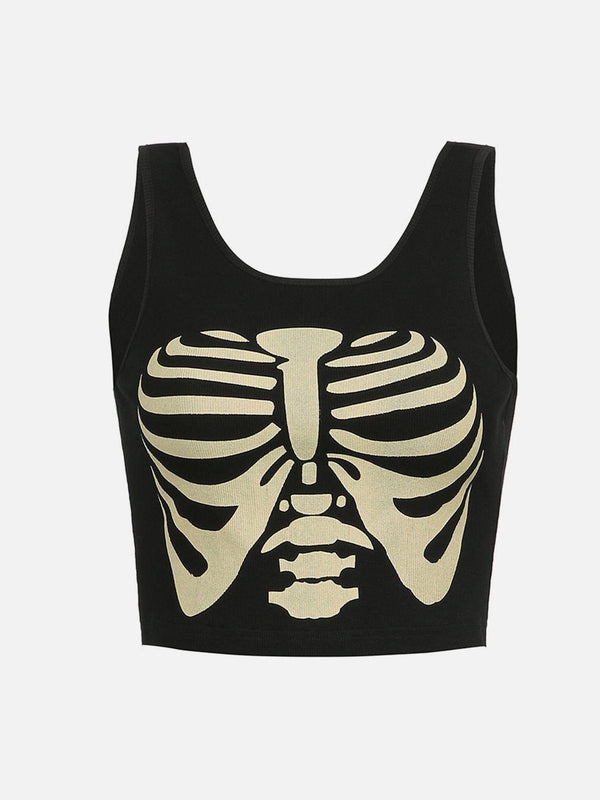 Skeleton Print Vest