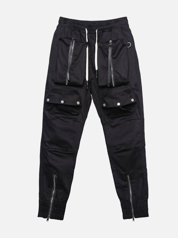 Zip Up Pockets Foot Mouth Cargo Pants