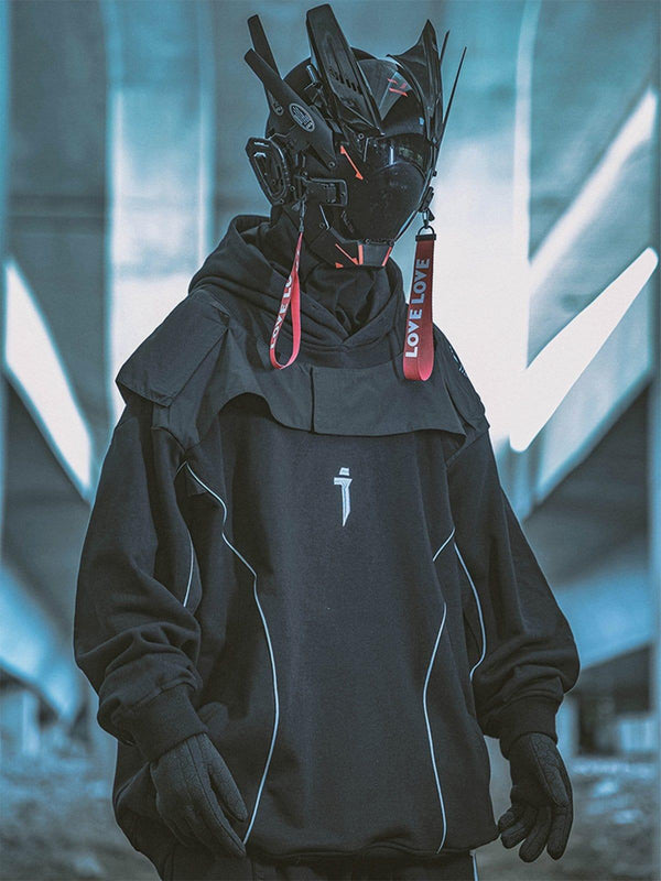 Patchwork Reflective Strip Hoodie