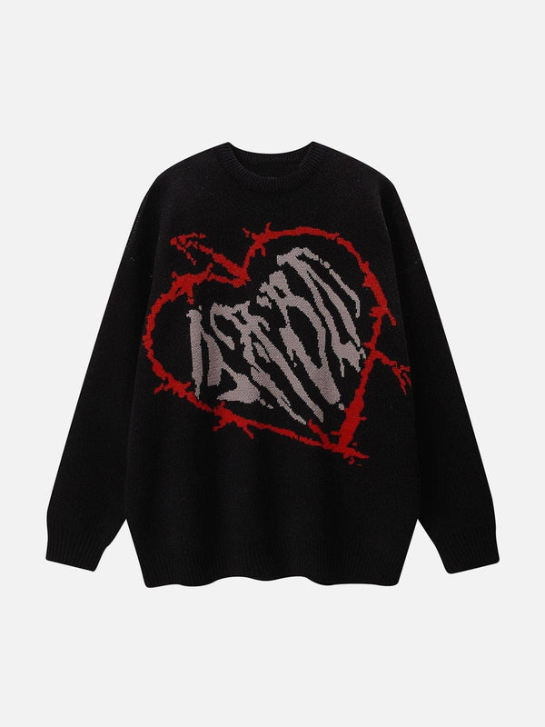 Arrow Penetrate Heart Knit Sweater