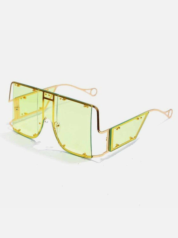 Futuristic Y2K Punk Double Rivet Glasses