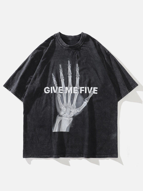 Bone Fingers Washed Graphic Tee