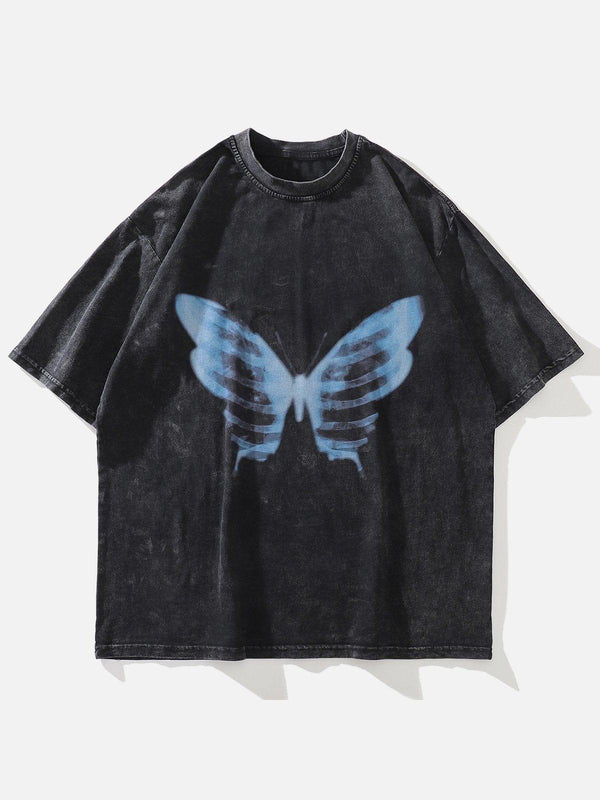 Bone Butterfly Washed Graphic Tee