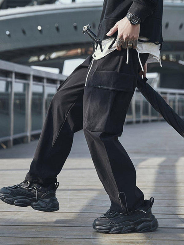 Functional Zipper Pockets Drawstring Pants